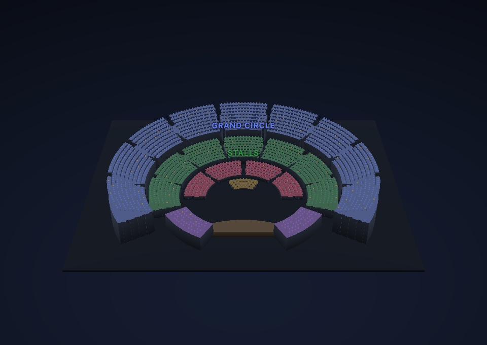 Current SeatLayer 3D product capture showing the full Grand Theatre bowl with raised stalls and grand-circle sections