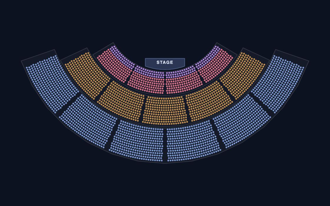 Open-Air Amphitheatre seating chart template, 2D map