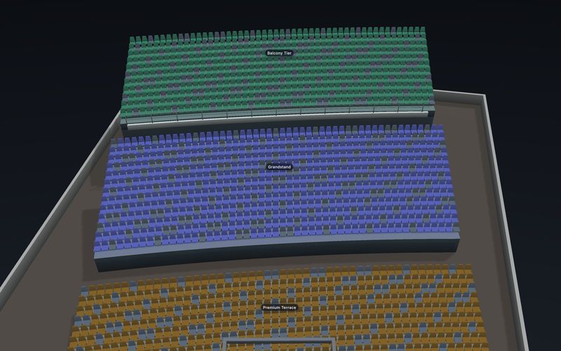 Grandstand Section seating chart template in 3D