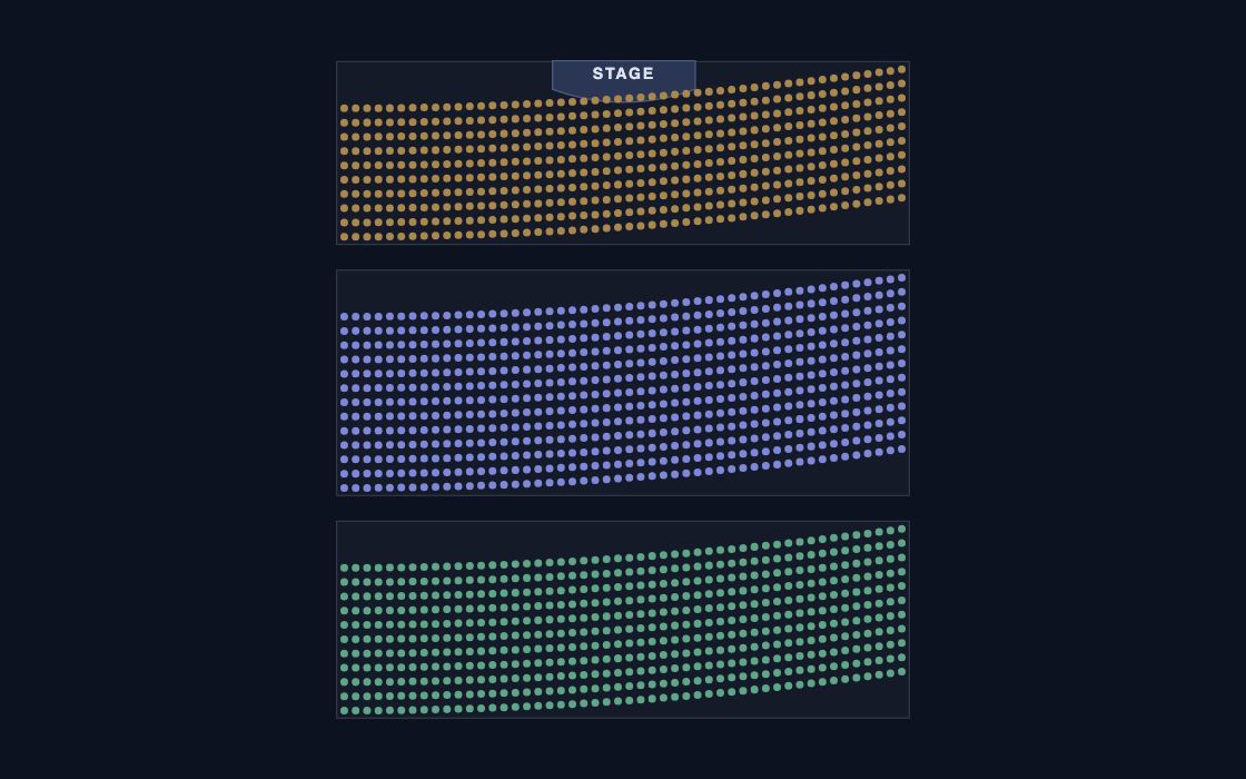 Grandstand Section seating chart template, 2D map