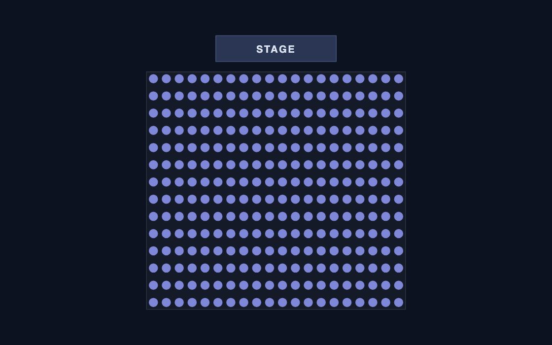 The same Classroom and Lecture template as a 2D seat map