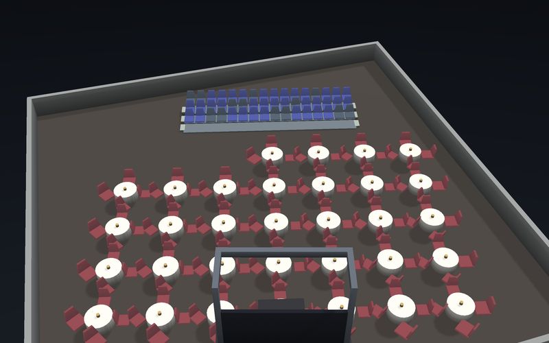 Comedy Club seating chart template in 3D