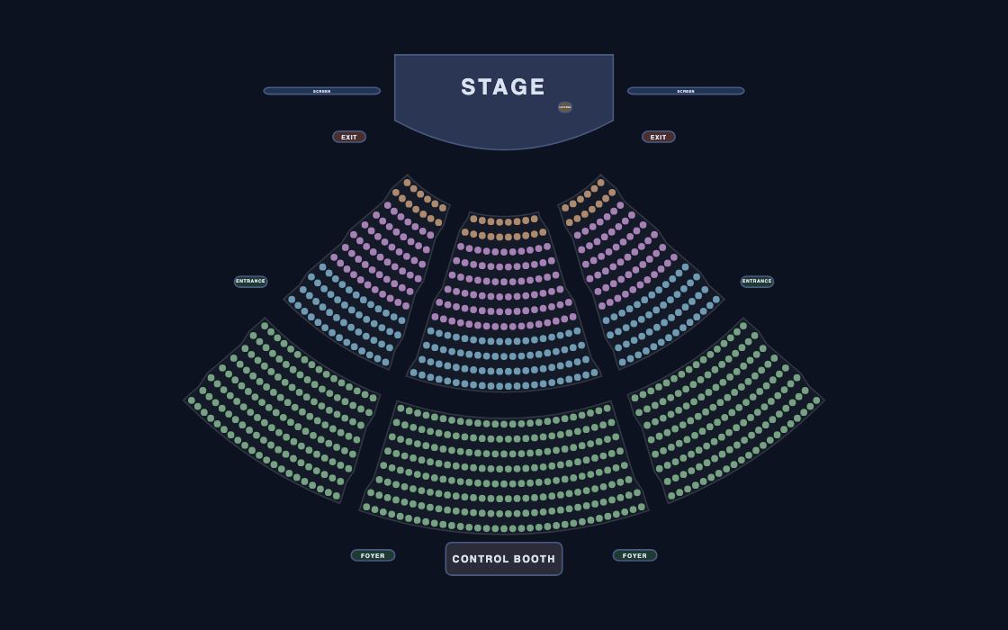 Conference Auditorium seating chart template, 2D map