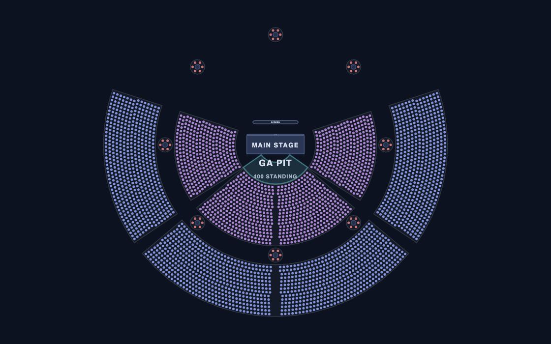 Esports Arena seating chart template, 2D map