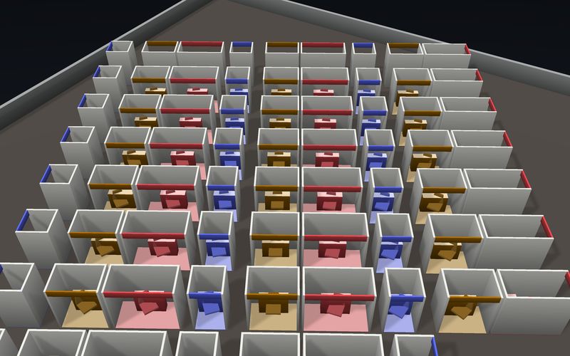 Expo Hall seating chart template in 3D