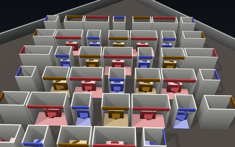 Expo Booths, medium seating chart template in 3D