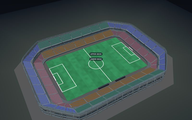 The Football Stadium in 3D, before the live venue loads