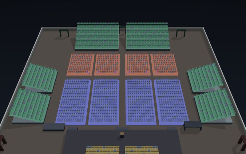 Graduation Ceremony seating chart template in 3D