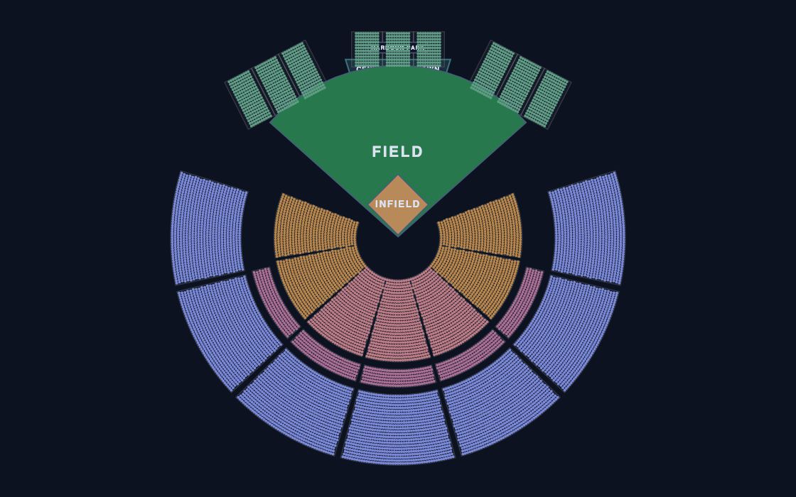 Harbour Ballpark seating chart template, 2D map