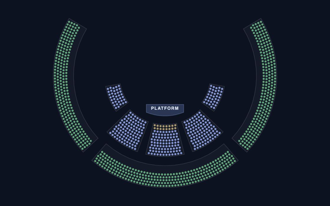 House of Worship seating chart template, 2D map