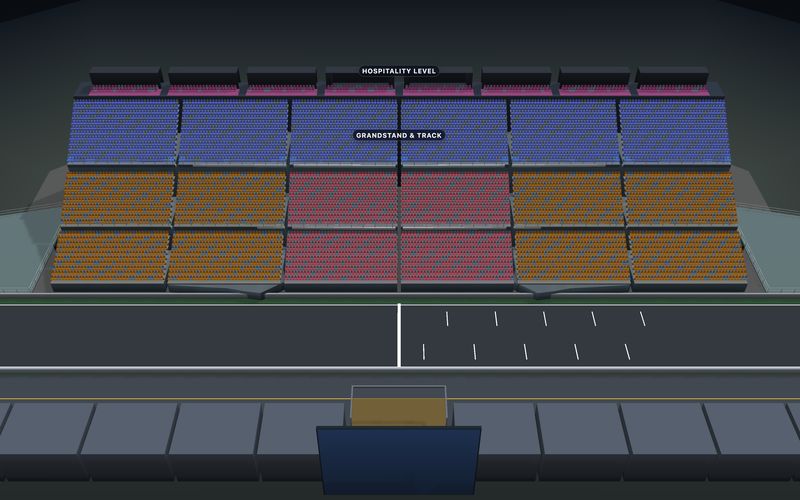Motorsport Grandstand seating chart template in 3D