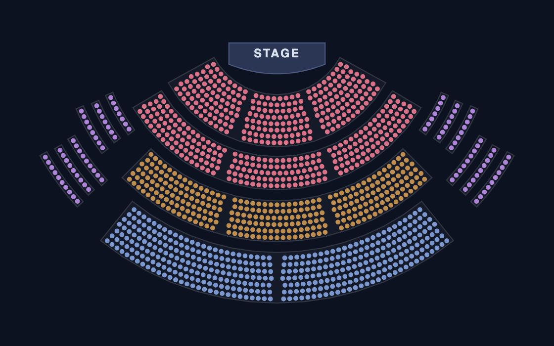 Opera House seating chart template, 2D map