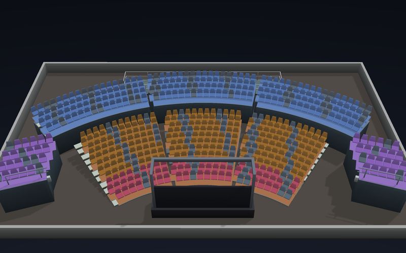 Small Theatre seating chart template in 3D