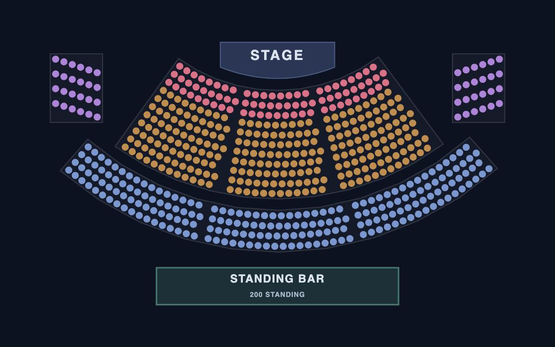Small Theatre seating chart template, 2D map