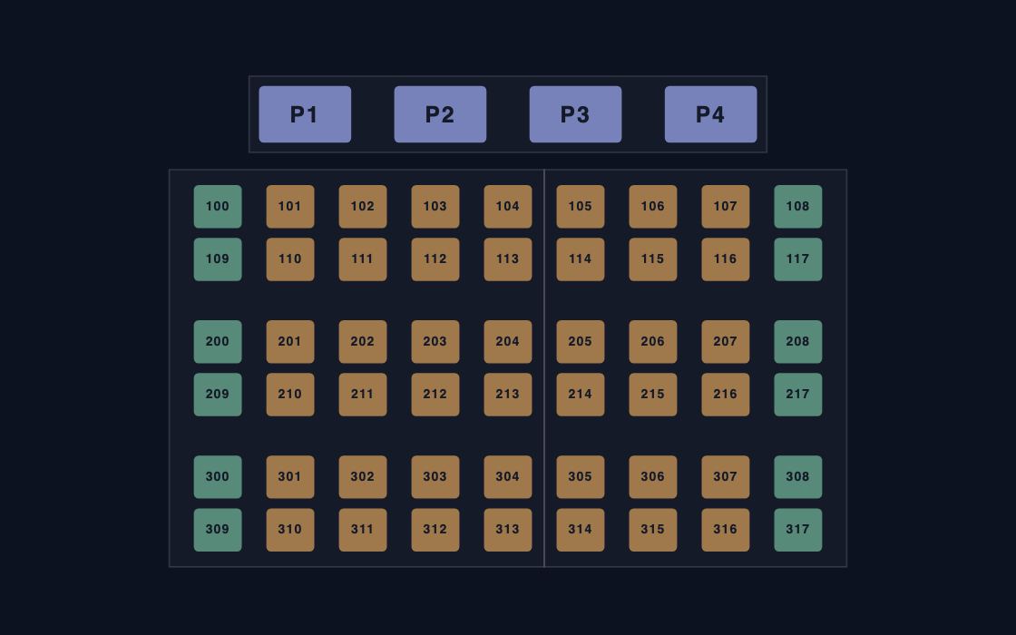 Trade Show seating chart template, 2D map