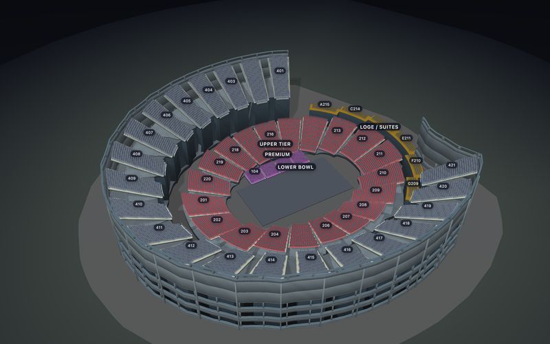 Uber Arena, Berlin seating chart template in 3D