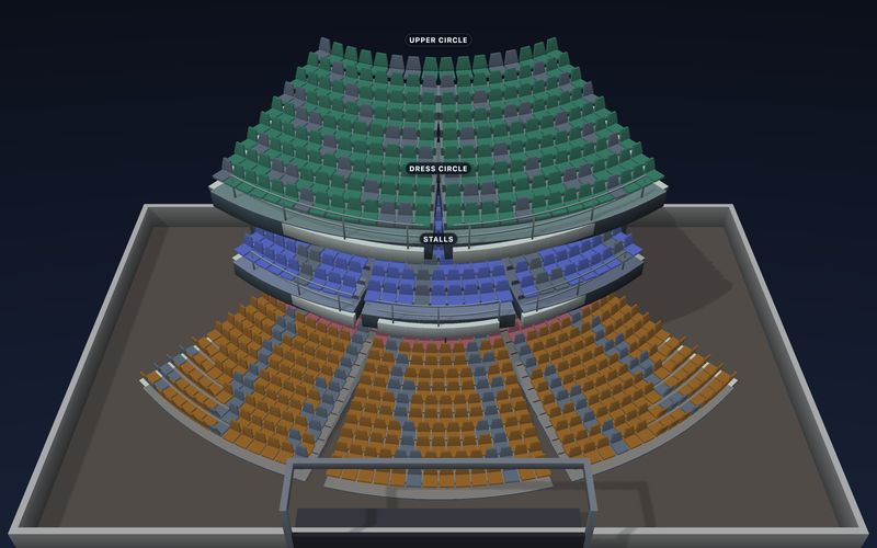 West End Theatre seating chart template in 3D