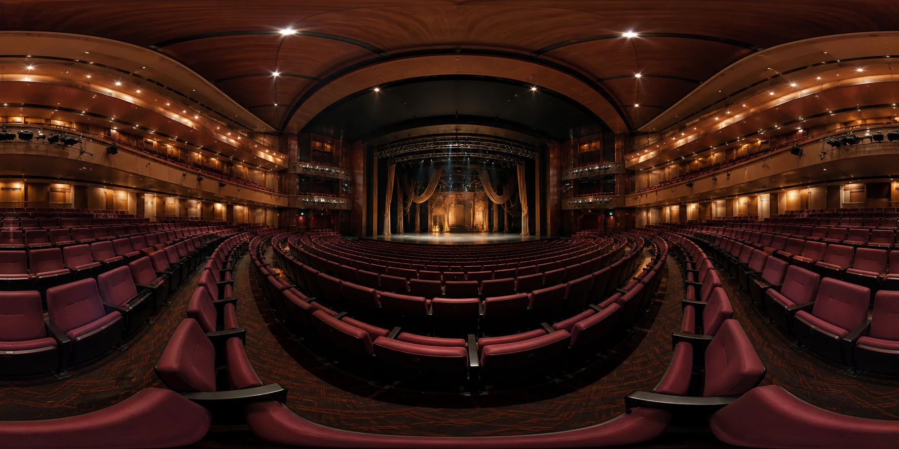 AI-generated representative theatre panorama facing a lit stage